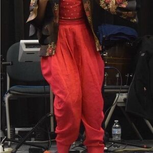 Vibrant Red Harem Pants